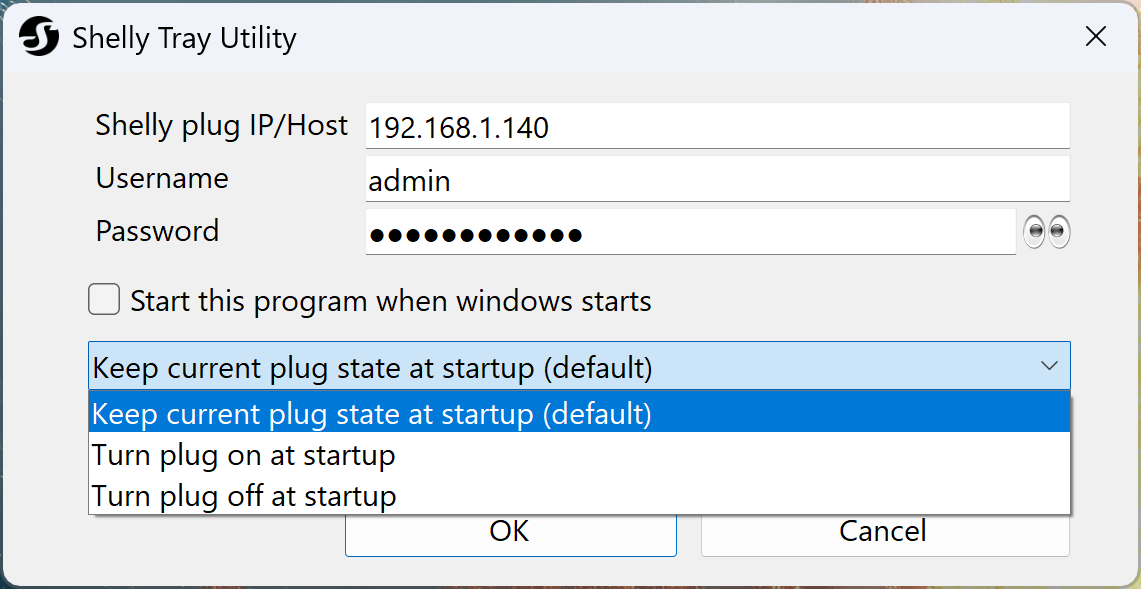 Shelly Tray - tray icon and context menu